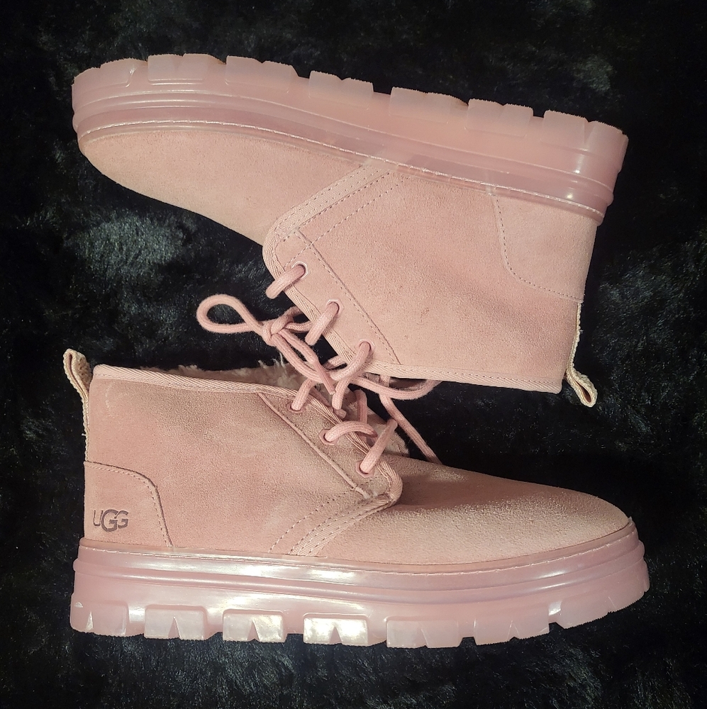 UGG Pink Lace Up Boots Size 7
